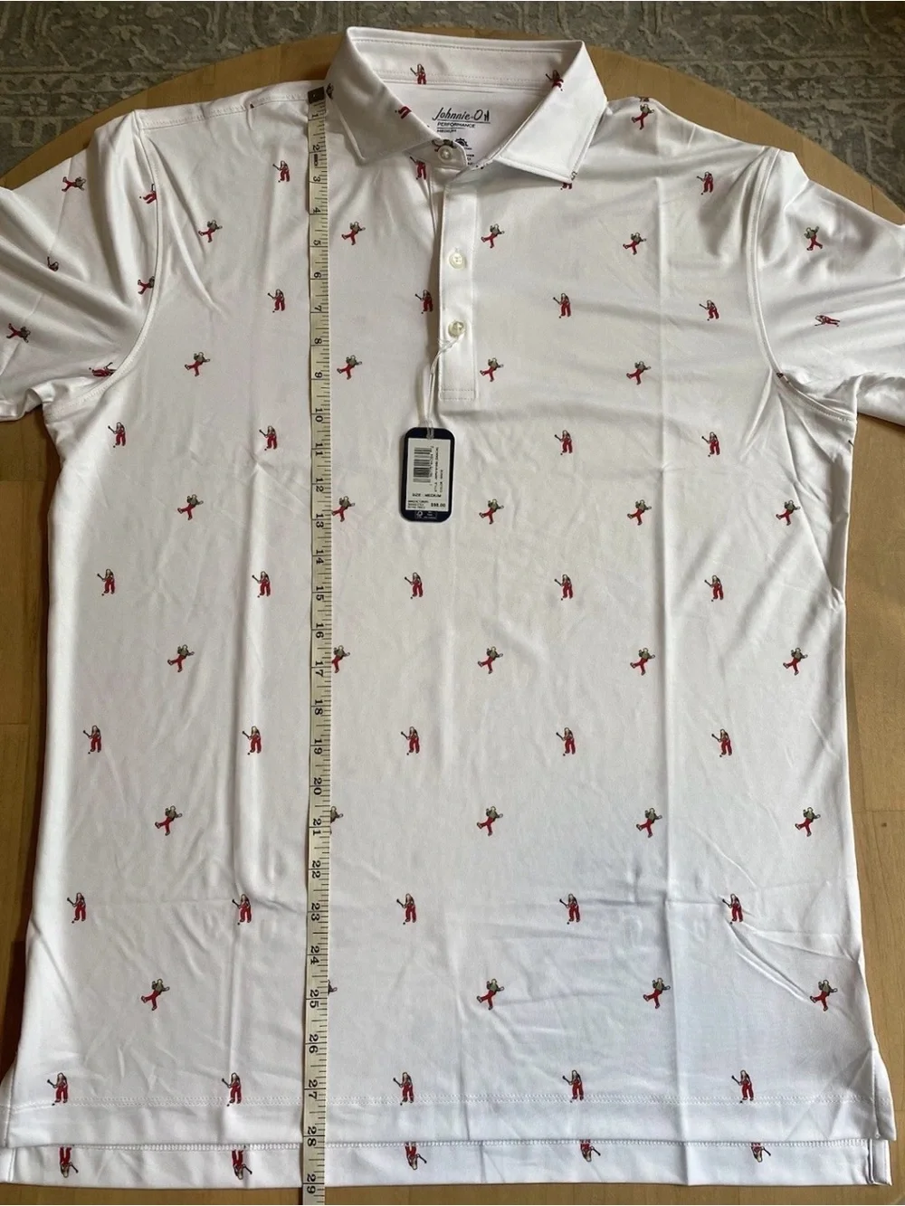 NWT DANCIN Johnnie-O Featherweight Performance White Polo Size Medium - Picture 6 of 10